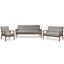 Sorrento Retro Modern Grey Fabric 3-Piece Living Room Set