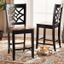 Nicolette Two-Tone Walnut and Dark Brown Wood Counter Stools - Set of 2