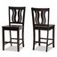 Walnut Brown Adjustable Wood Counter Stool Set, 2-Piece