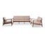 Venza Mid-Century Walnut Brown 3-Piece Sofa Set