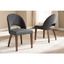 Parsons High-Back Side Chair in Dark Grey with Wood & Cane