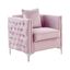 Bayberry Pink Velvet Handcrafted Chair with Pillow