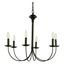 Black 6-Light Candle Chandelier with Metal Frame