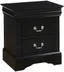 Louis Philippe III Classic Black 2-Drawer Nightstand