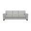 Modern 88" Dove Gray Genuine Leather Lawson Sofa with Track Arms