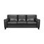 Contemporary Bergen 88" Pewter Genuine Leather Sofa with Wood Frame
