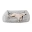 Medium Gray Orthopedic Faux Fur Elevated Dog Bed