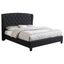 King Size Wingback Linen Upholstered Bed with Tufted Headboard