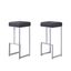 Sleek Gray Faux Leather 31" Backless Bar Stool with Silver Base