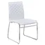 Sleek Faux Leather Upholstered Side Chair in White with Chrome Metal Legs