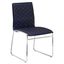 Navy Quilted Faux Leather Dining Chair with Chrome Legs