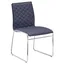 Gray Faux Leather Upholstered Low Side Chair with Metal Frame