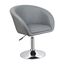 Gray Faux Leather Swivel Barrel Chair with Chrome Base