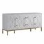 Iside Modern White Lacquer Sideboard with Gold Accents 65"