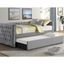 Gray Twin Upholstered Daybed with Trundle and Nailhead Trim