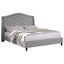 Elegant Pine Queen Platform Bed with Tufted Upholstery and Nailhead Trim