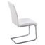 Parsons High White Faux Leather Side Chair with Chrome Base