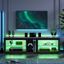 Black Marble 63" TV Stand with LED Lights and Shelves