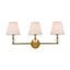 Bethany 3-Light Brass and White Fabric Wall Sconce