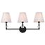 Bethany Dimmable 3-Light Bath Sconce with Black Iron and Crystal Accents