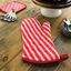 Red Striped Cotton Oven Mitt, 13-inch