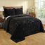 Black Twin Cotton Reversible Tufted Medallion Bedspread Set