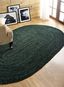 Braided Emerald Diluth Oval Synthetic Reversible Rug, 26" x 20"