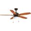 Antique Bronze 52" Ceiling Fan with LED Light and Reversible Blades