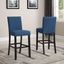 Espresso Hardwood Contemporary Bar Stools with Gray Linen Upholstery, Set of 2