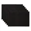 Black Ribbed Cotton Rectangular Placemats, Set of 6