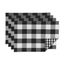 Black and White Reversible Gingham Buffalo Check Cotton Placemats