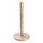 Beige Marble Paper Towel Holder with Brass Accent