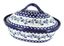 Sweet Annie Blue and White Ceramic Oval Roaster with Lid