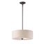 Oil Rubbed Bronze Drum Shade Semi-Flush Mount Light