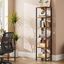 Tall Black and Brown 6-Tier Industrial Bookshelf