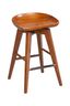 Walnut Flare-Leg 24" Swivel Counter Stool with Metal Accents