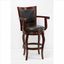 Cherry Wood and Leather Swivel Bar Stool, 44.5" Height