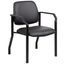 Black Mesh and Vinyl Mid-Back Guest Chair with Metal Frame