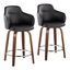 Boyne Black Faux Leather Swivel Counter Stools Set of 2