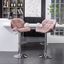 Pink Velvet Diamond Tufted Adjustable Swivel Barstool Set