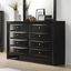 Black Transitional Dresser with Mirror and 8 Drawers