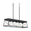 Briarwood Textured Black 38" Linear Chandelier with Rustic Farmhouse Charm