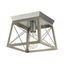 Briarwood Bleached Oak and Galvanized Steel Farmhouse Flush Mount Light