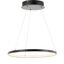 Matte Black Modern LED Drum Pendant Light - 15.75" Diameter