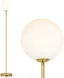 Luna Frosted Glass Globe Adjustable LED Floor Lamp for Kids in Brass