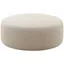 Round Cream Soft Plush Fabric Ottoman