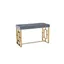 Gray and Gold Wood Writing Desk with Drawers