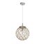 Elegant Coastal Sea Glass Globe Pendant with Brushed Nickel Finish