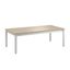 Natural Elm and White Rectangular Wood Metal Coffee Table