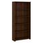 Adjustable Modern Walnut 5-Shelf Floor-Standing Bookcase